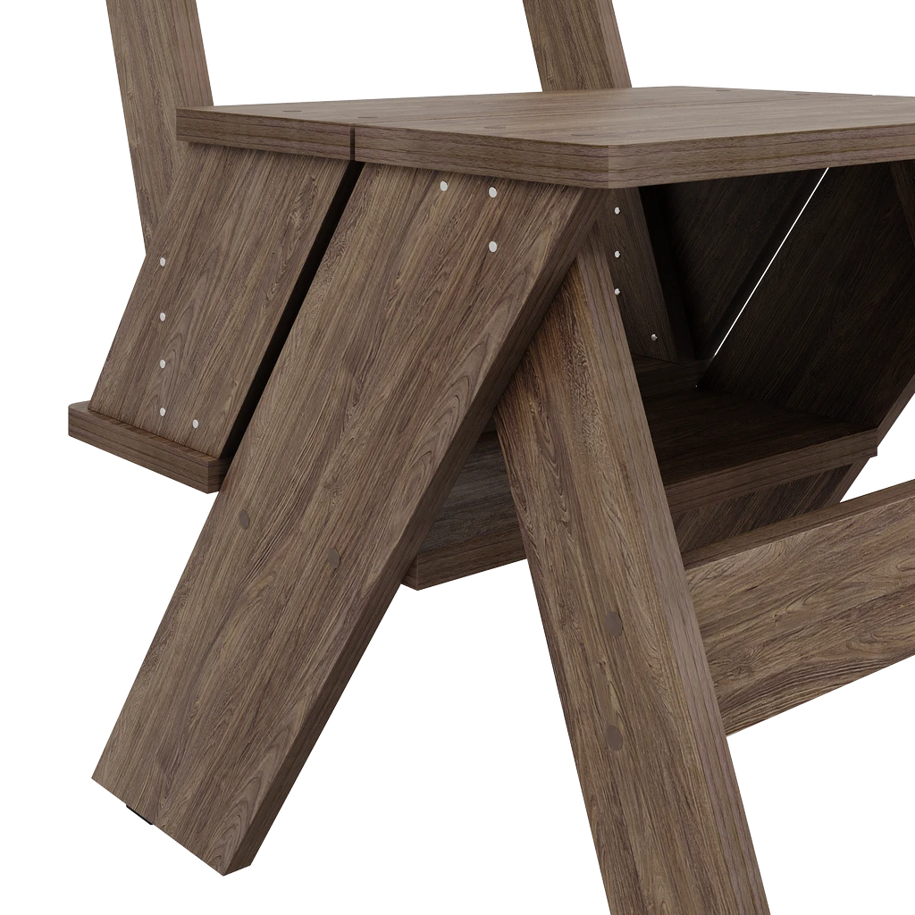 Dever Convertible Chair 34x42x65-86 Laminated MDF - Thumbnail 3