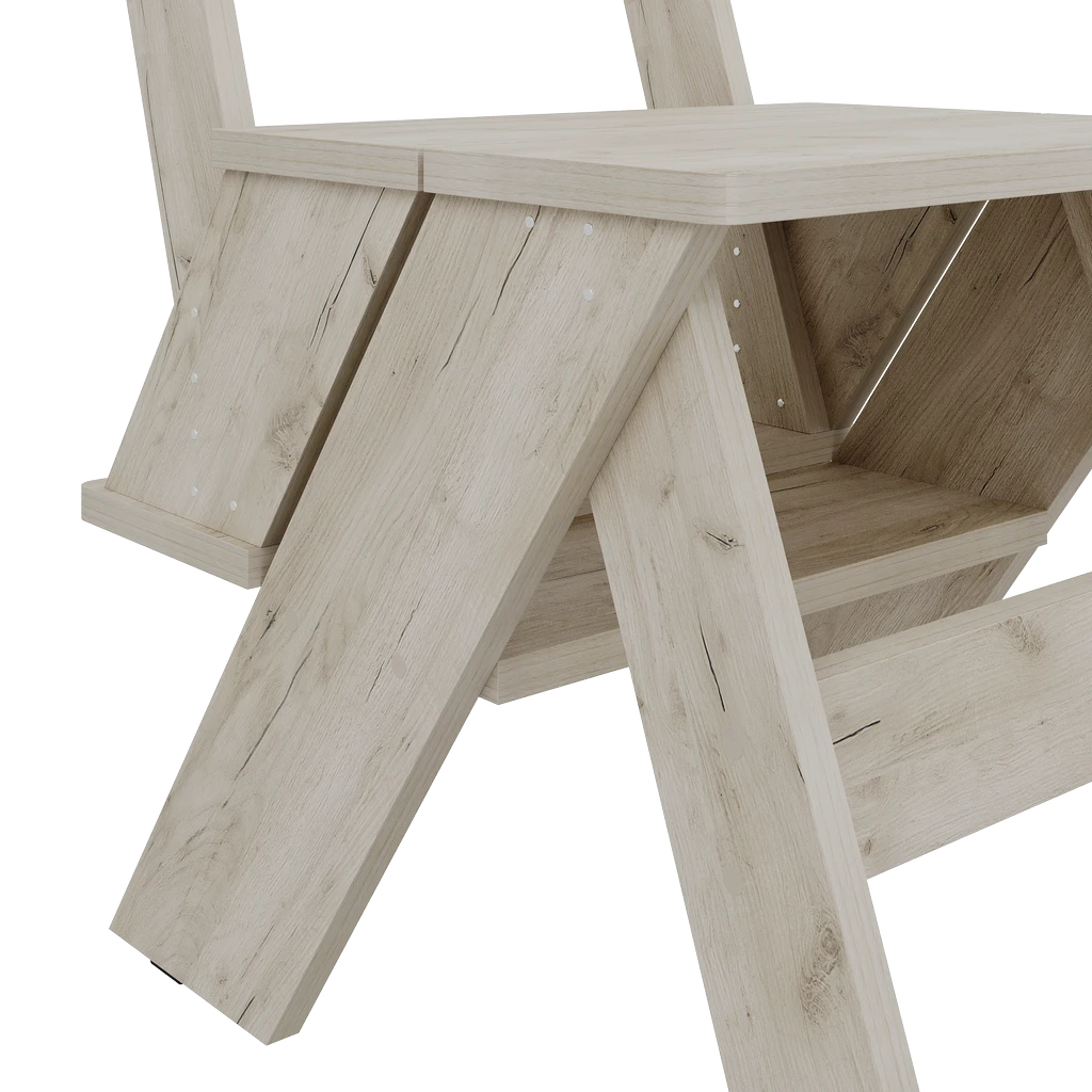 Dever Convertible Chair 34x42x65-86 Laminated MDF - Thumbnail 3