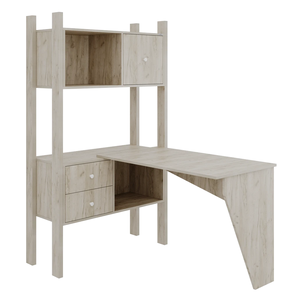 Стеллаж Оtto с угловым столом 140х100х172 GK MDV