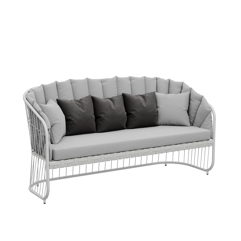 BITI софа 2-х местная с плетением Белый