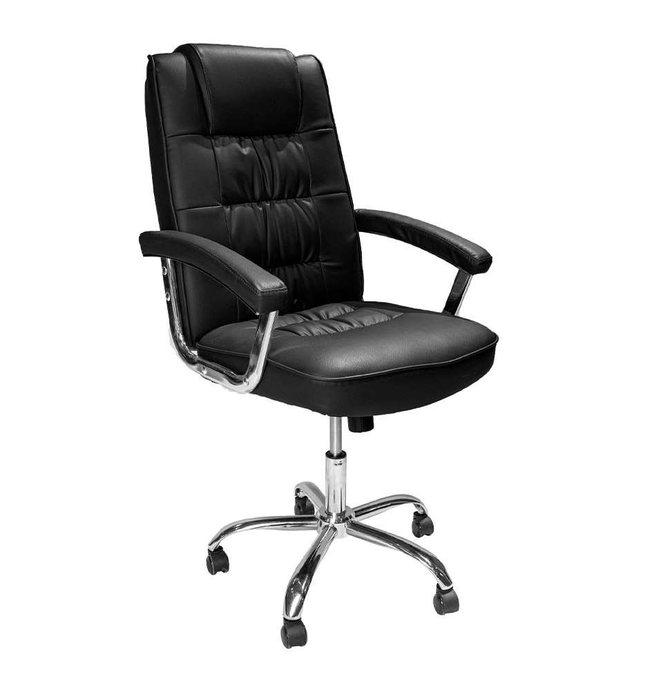 Кресло руководительское LEO CHROME офисное Черный