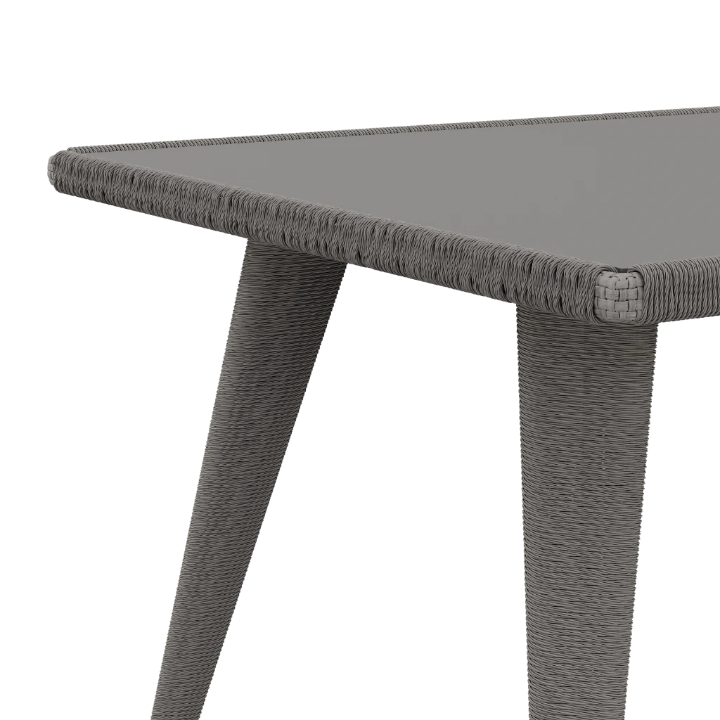 Стол кухонный Bastian 131х91х77 Со стеклянной плетенной столешницей (Outdoor) - Thumbnail 3