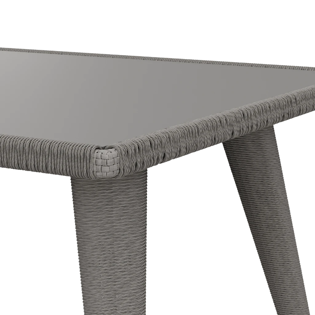 Стол кухонный Bastian 131х91х77 Со стеклянной плетенной столешницей (Outdoor) - Thumbnail 4