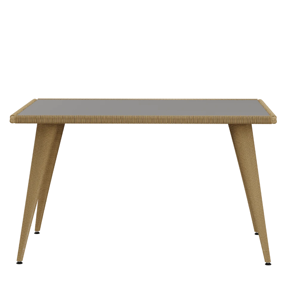 Стол кухонный Bastian 131х91х77 Со стеклянной плетенной столешницей (Outdoor) - Thumbnail 2