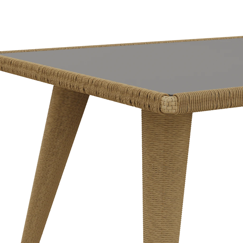 Стол кухонный Bastian 131х91х77 Со стеклянной плетенной столешницей (Outdoor) - Thumbnail 3