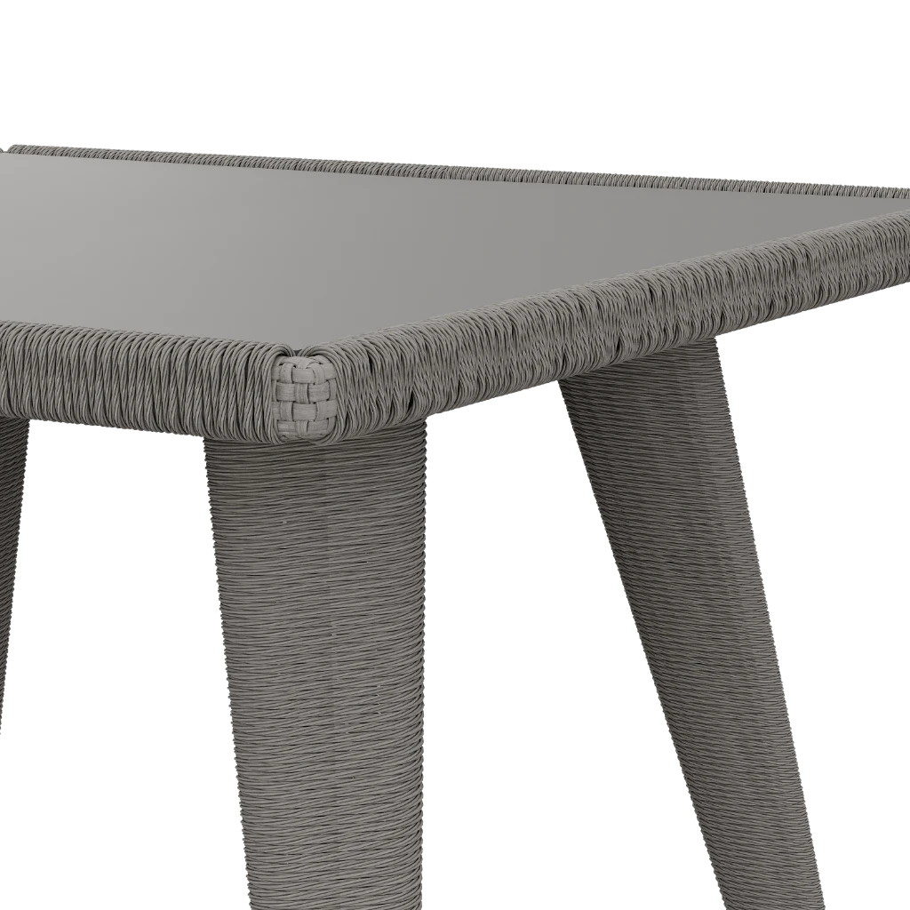 Стол кухонный Bastian 80х80х75 Со стеклянной плетенной столешницей (Outdoor) - Thumbnail 4