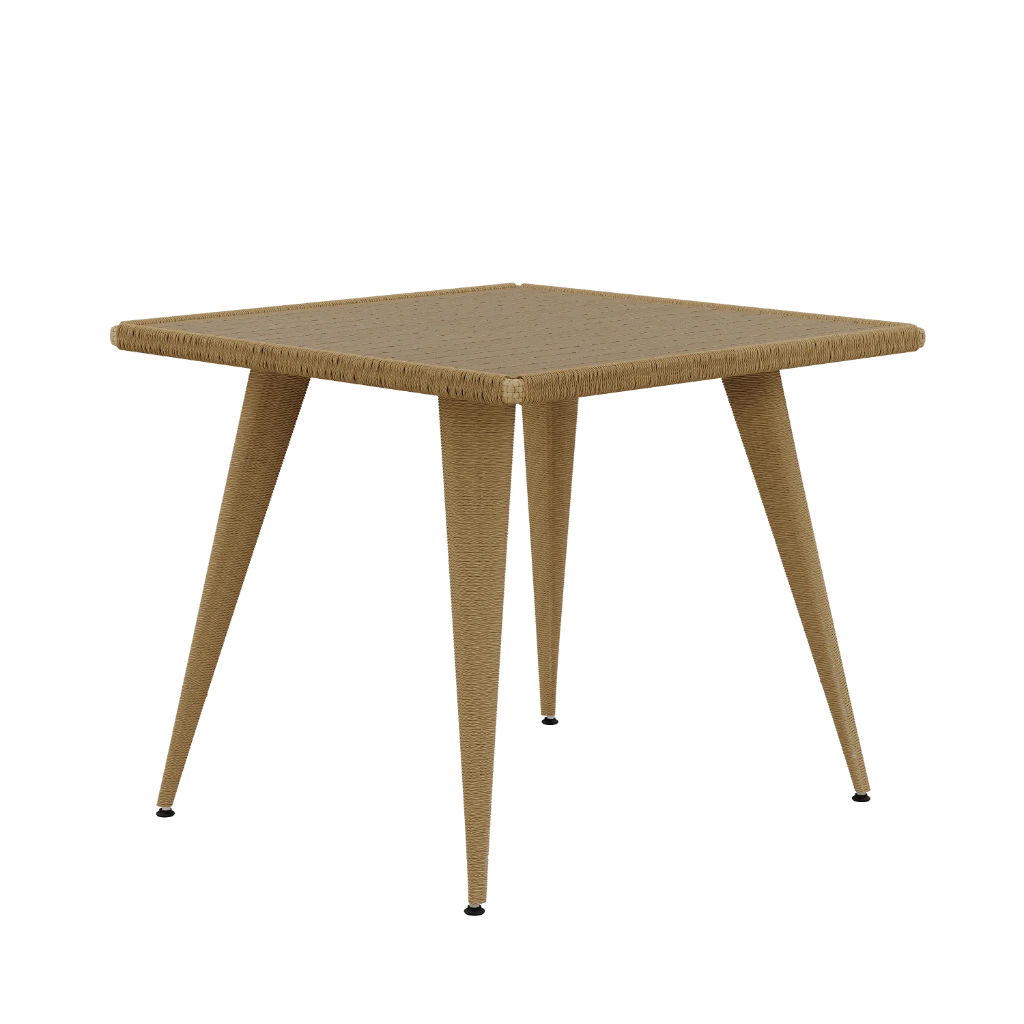 Стол кухонный Bastian 91х91х75 С деревянной плетенной столешницей (Outdoor) 8888Z