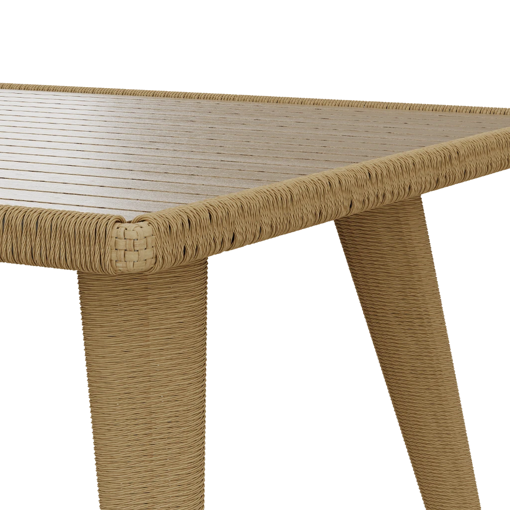 Стол кухонный Bastian 91х91х75 С деревянной плетенной столешницей (Outdoor) - Thumbnail 4