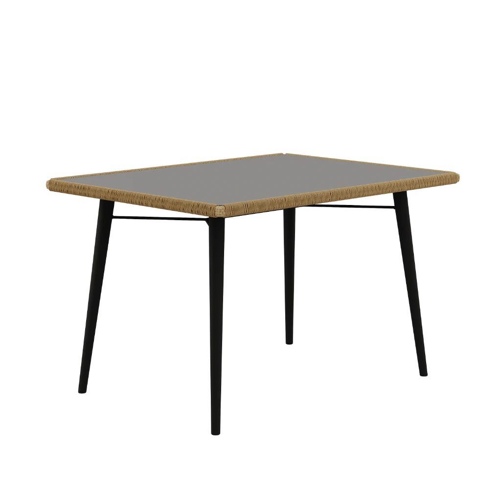 Стол кухонный Corvus 131/91/76 Со стеклянной плетенной столешницей (Outdoor) 8888Z