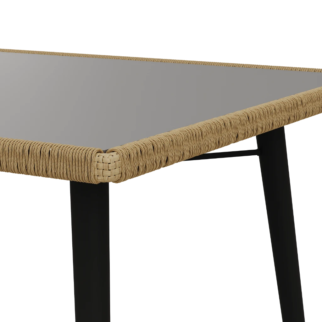 Стол кухонный Corvus 131/91/76 Со стеклянной плетенной столешницей (Outdoor) - Thumbnail 4