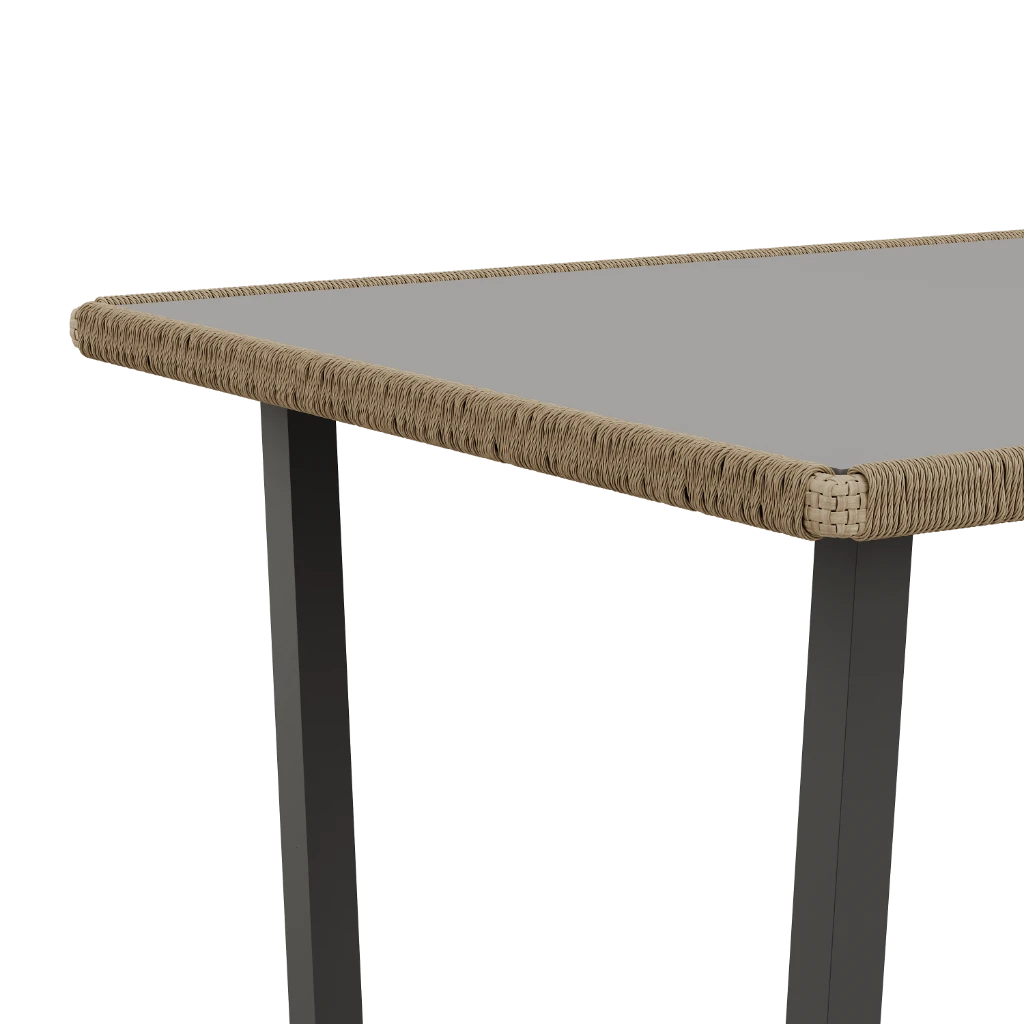 Стол Myata 131/91/76 Со стеклянной плетенной столешницей (Outdoor) - Thumbnail 3