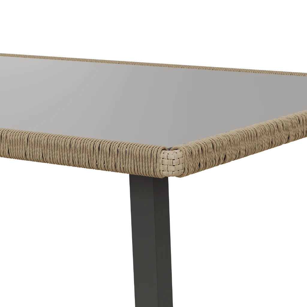 Стол Myata 131/91/76 Со стеклянной плетенной столешницей (Outdoor) - Thumbnail 4