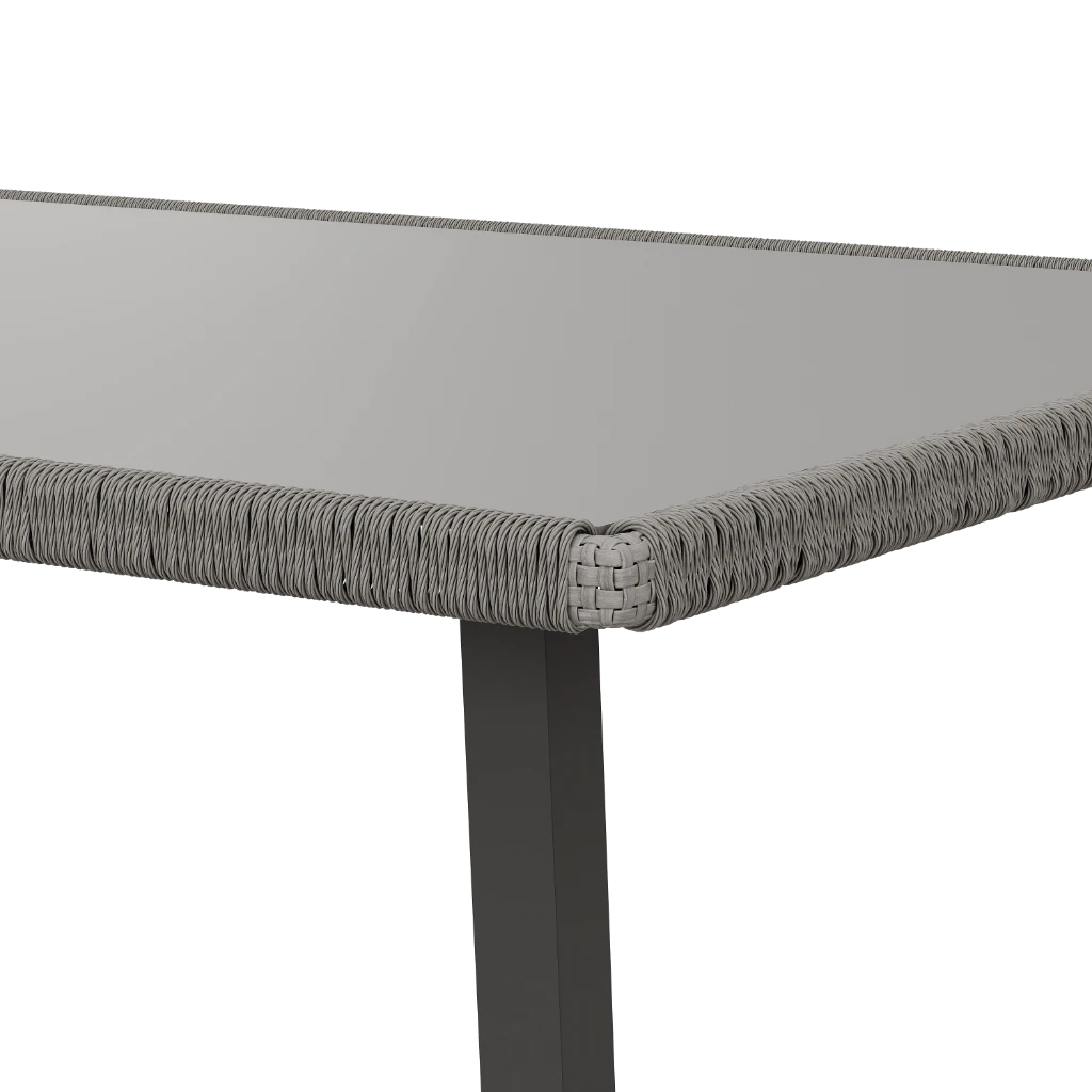 Стол Myata 131/91/76 Со стеклянной плетенной столешницей (Outdoor) - Thumbnail 4