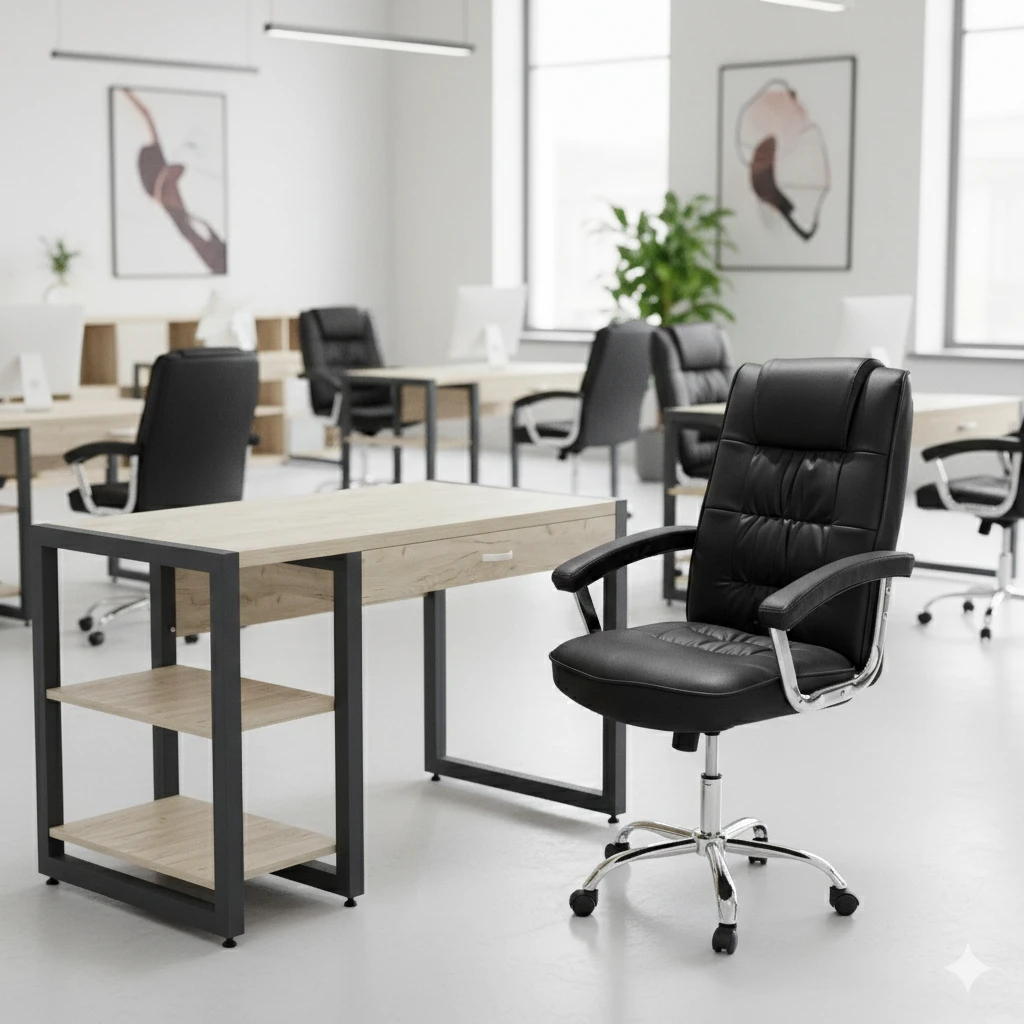 Комплект Стол Mikke 120/60/75 H + Кресло LEO