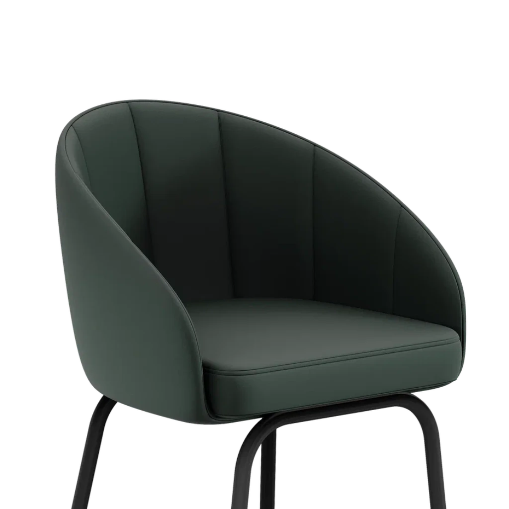 Green Upholstered Bar Stool 55x55x100 - Thumbnail 3