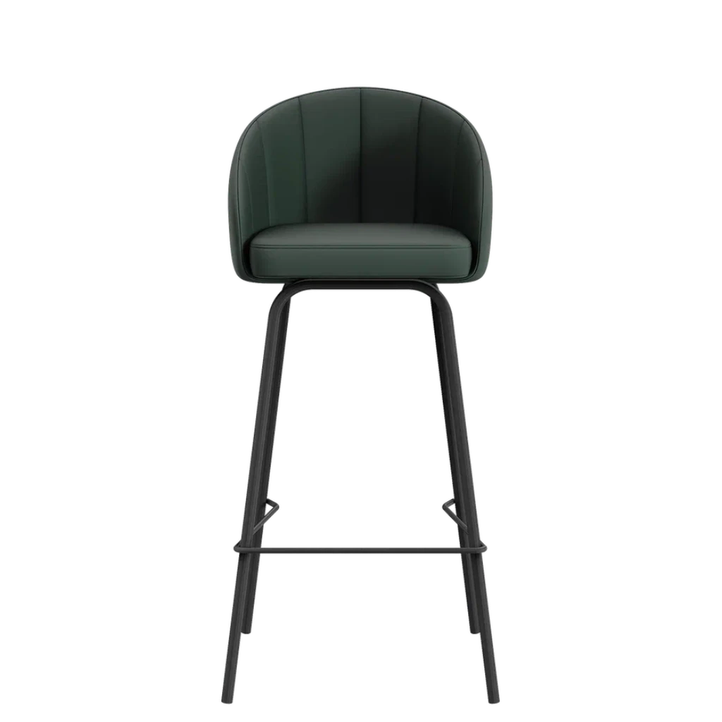 Green Upholstered Bar Stool 55x55x100 - Thumbnail 2